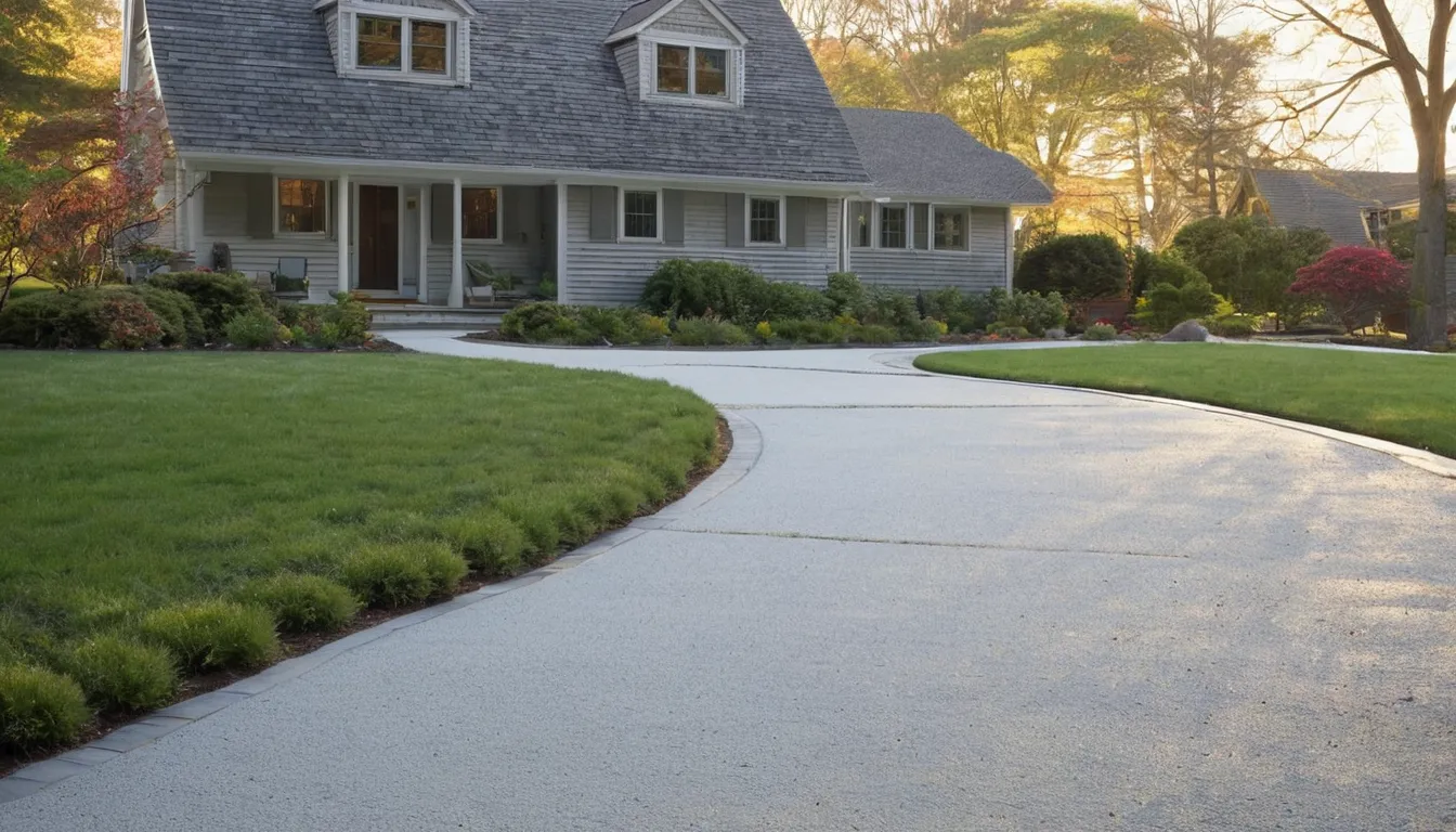 A newly poured concrete driveway beside a classic home in Norwalk